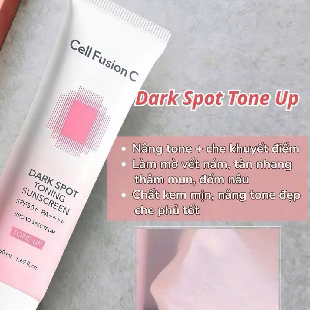 [HÀNG CTY] Kem Chống Nắng Cell Fusion C Toning Sunscreen 100 Tone Up & Brighting Nâng Tông Da SPF 50+/PA ++++  Tuýp 50ml