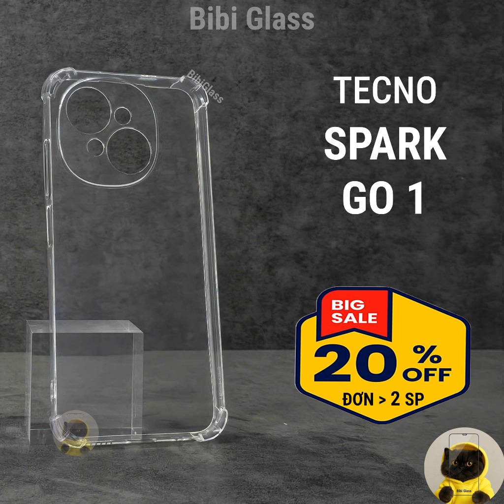 Ốp lưng Tecno spark go 1 dẻo trong suốt silicon cao cấp chống sốc va đập bảo vệ camera điện thoại