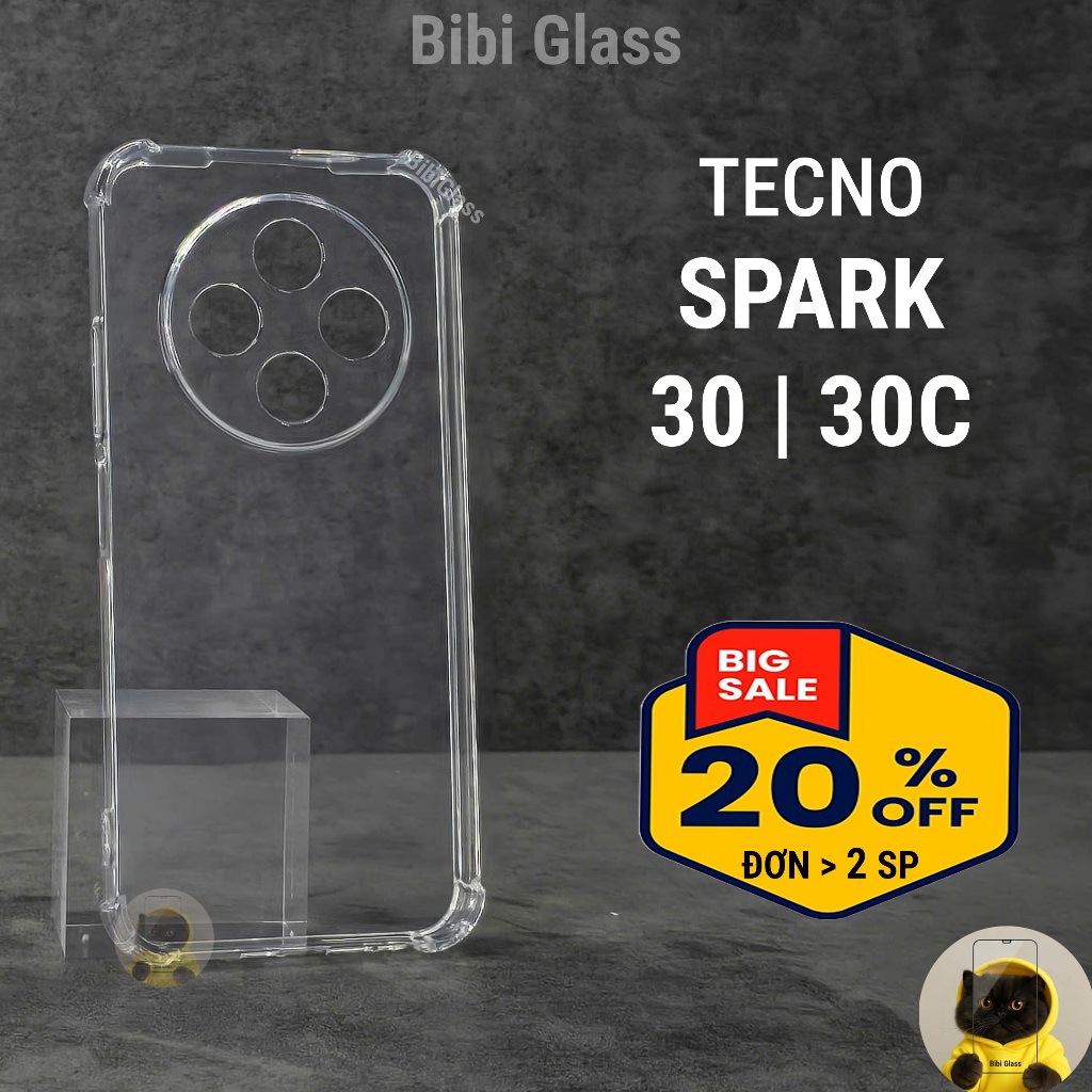 Ốp lưng Tecno spark 30C, 30 dẻo trong suốt silicon chống sốc bảo vệ cam điện thoại Vỏ bao đt tecno