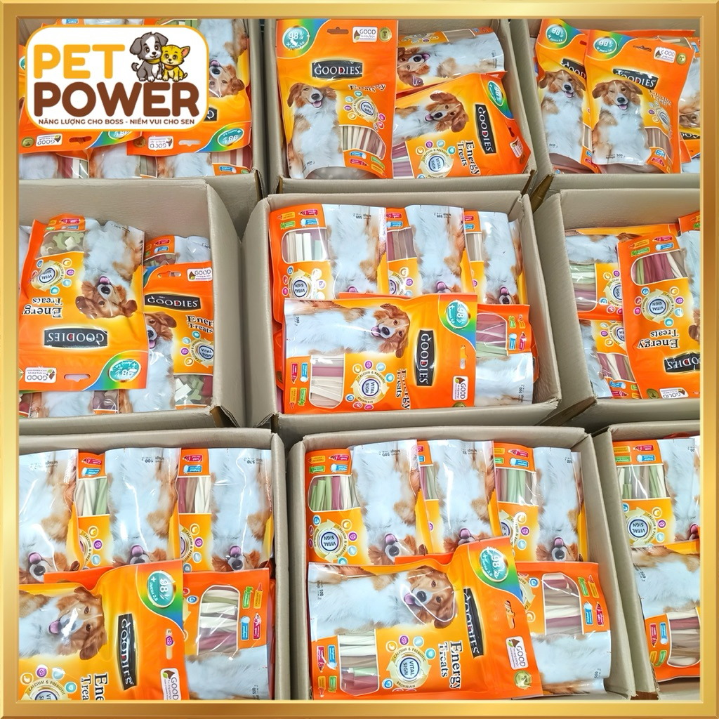Xương Gặm Dinh Dưỡng GOODIES Energy – Bổ Sung Canxi, Vitamin, Hỗ Trợ Răng Miệng Cho Chó – 125g/500g