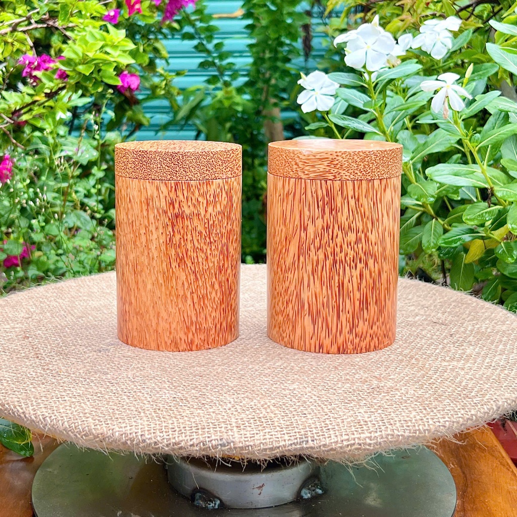 Lon Đựng Trà, Hủ Đựng Trà Gỗ Dừa Có Nắp, Đồ Gỗ Dừa Cao Cấp Hộp Hũ Đựng Chè Phòng Khách, Quà Tặng Sang Trọng, Hàng Loại 1