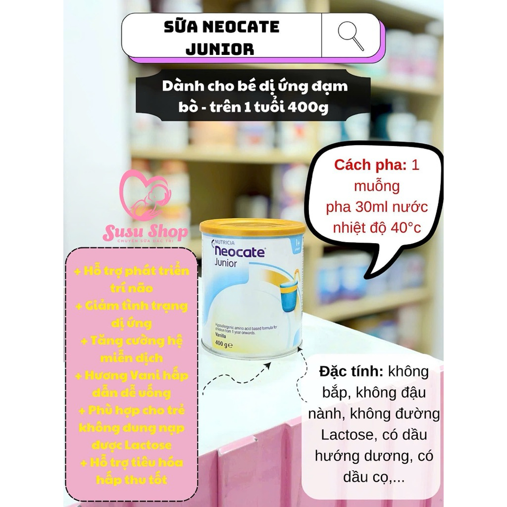 [HÀNG AIR] Sữa Neocate junior dành cho bé dị ứng đạm bò - trên 1 tuổi 400g