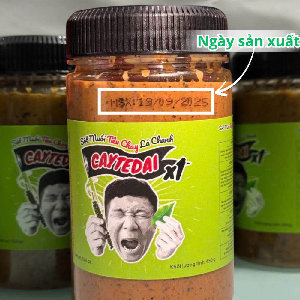 Sốt Muối Tiêu Chay Lá Chanh CayTeDai X1 - Sốt Ăn Liền Lâm Vlog Caytedai Hương Vị Chua Cay Mặn Ngọt