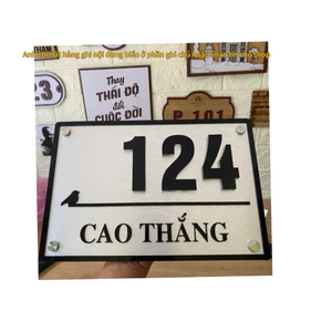 Bảng số nhà alu bạc xước chữ đen , số nổi