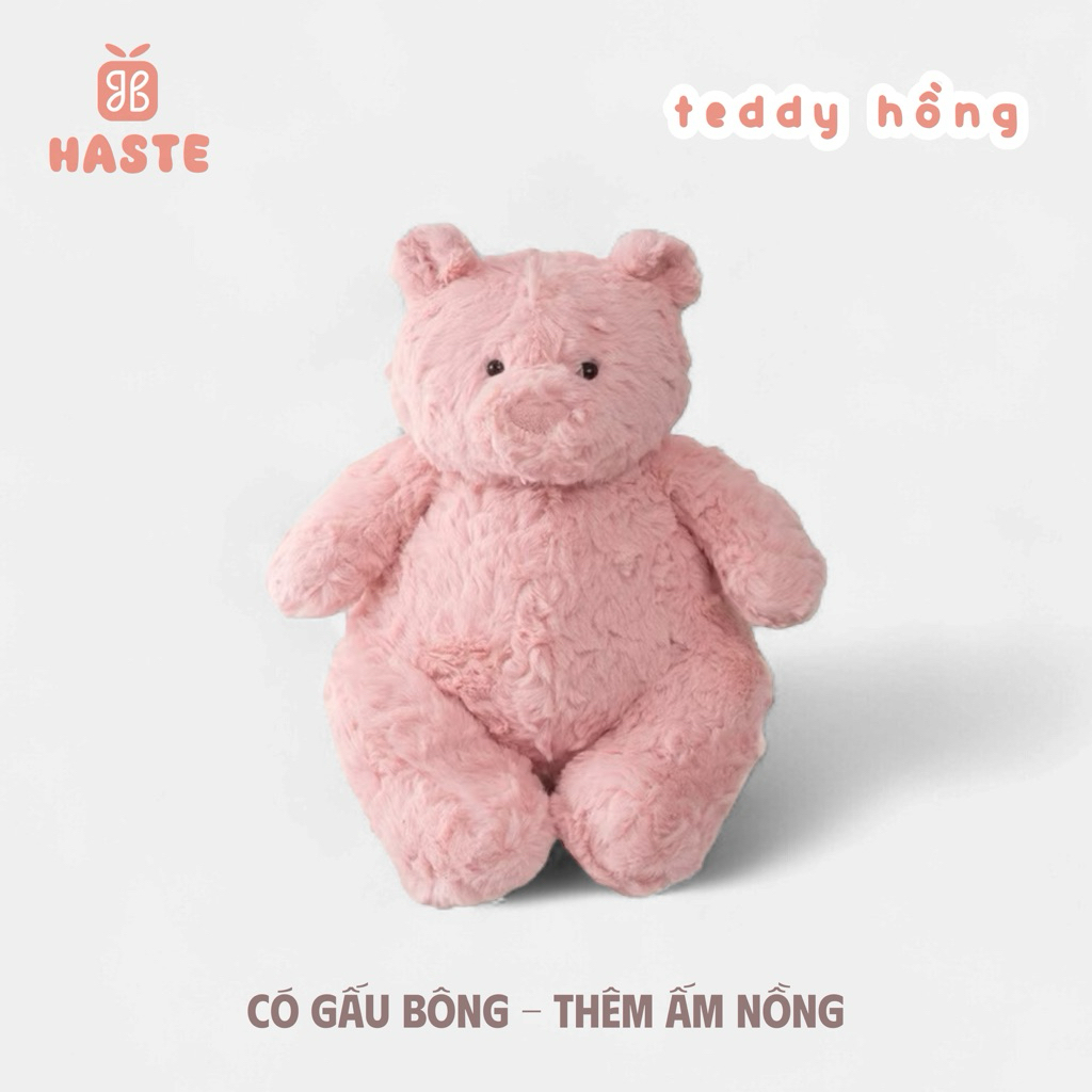 Gấu Thú Bông Gấu Teddy Lông Hồng Quà Tặng Độc Đáo Lông Xù Siêu Mềm Mịn Siêu Dễ Thươnấu