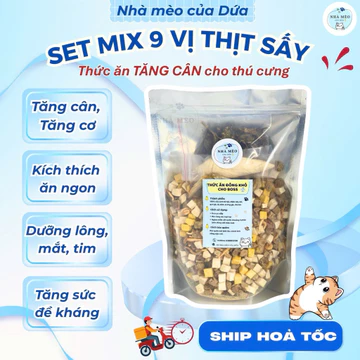 Thịt sấy khô mix vị cho chó mèo, Giảm rụng lông cho chó mèo, Thức ăn cho chó mèo, Thức ăn sấy đông khô cho chó mèo