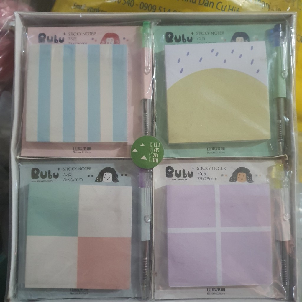 Giấy ghi chú kèm bút bi nhiều mẫu  (mẫu ngẫu nhiên)