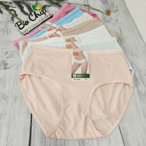 Quần Lót Nữ Bigsize Cạp Cao Cotton Thai 45-75kg Trơn Mềm Mịn Co Dãn 4 Chiều Mặc Siêu êm 9066 - Bơ Chip