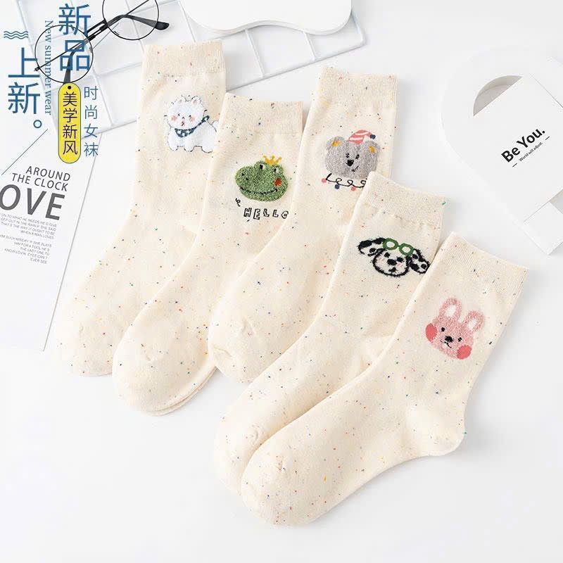 Set 10 đôi tất,vớ cổ cao muối tiêu hoạ tiết ngộ nghĩnh cho nữ