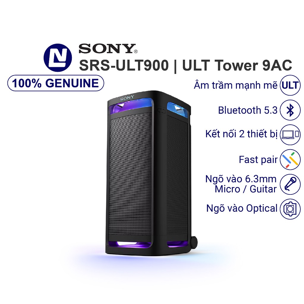 Loa Sony SRS ULT900AC TOWER 9AC kết nối 2 thiết bị - dùng nguồn trực ...