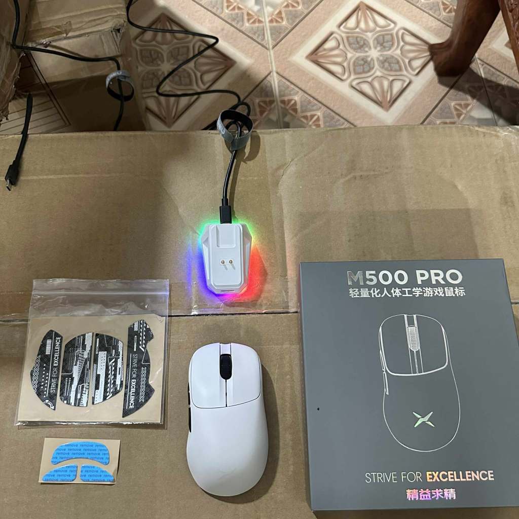 ( NEW- SALE )Chuột  Gaming Delux M500 PRO PAW3395 MAX 26000 DPI Đế sạc RGB |3 mode kết nối | BigBuy360 - bigbuy360.vn
