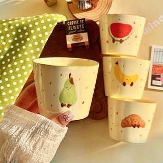 Sét 4 cốc sứ mix hoa quả - bánh ngọt