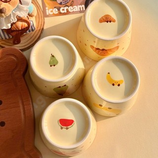 Sét 4 cốc sứ mix hoa quả - bánh ngọt