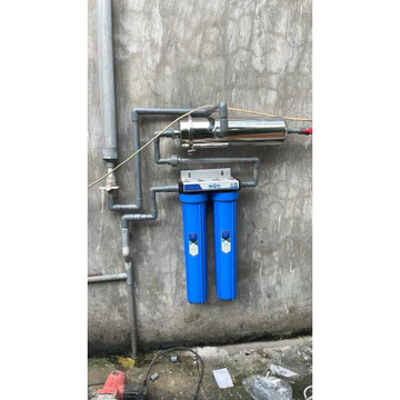 Bộ lọc chặn đầu nguồn đôi 20inch,bộ cốc lọc thô,bộ lọc nước sinh hoạt- lọc thô đầu nguồn 2 cấp ren 21,27