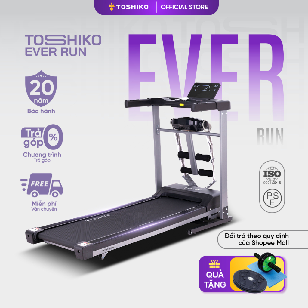 Máy chạy bộ đa năng Toshiko Ever Run với 24 chương trình luyện tập ...
