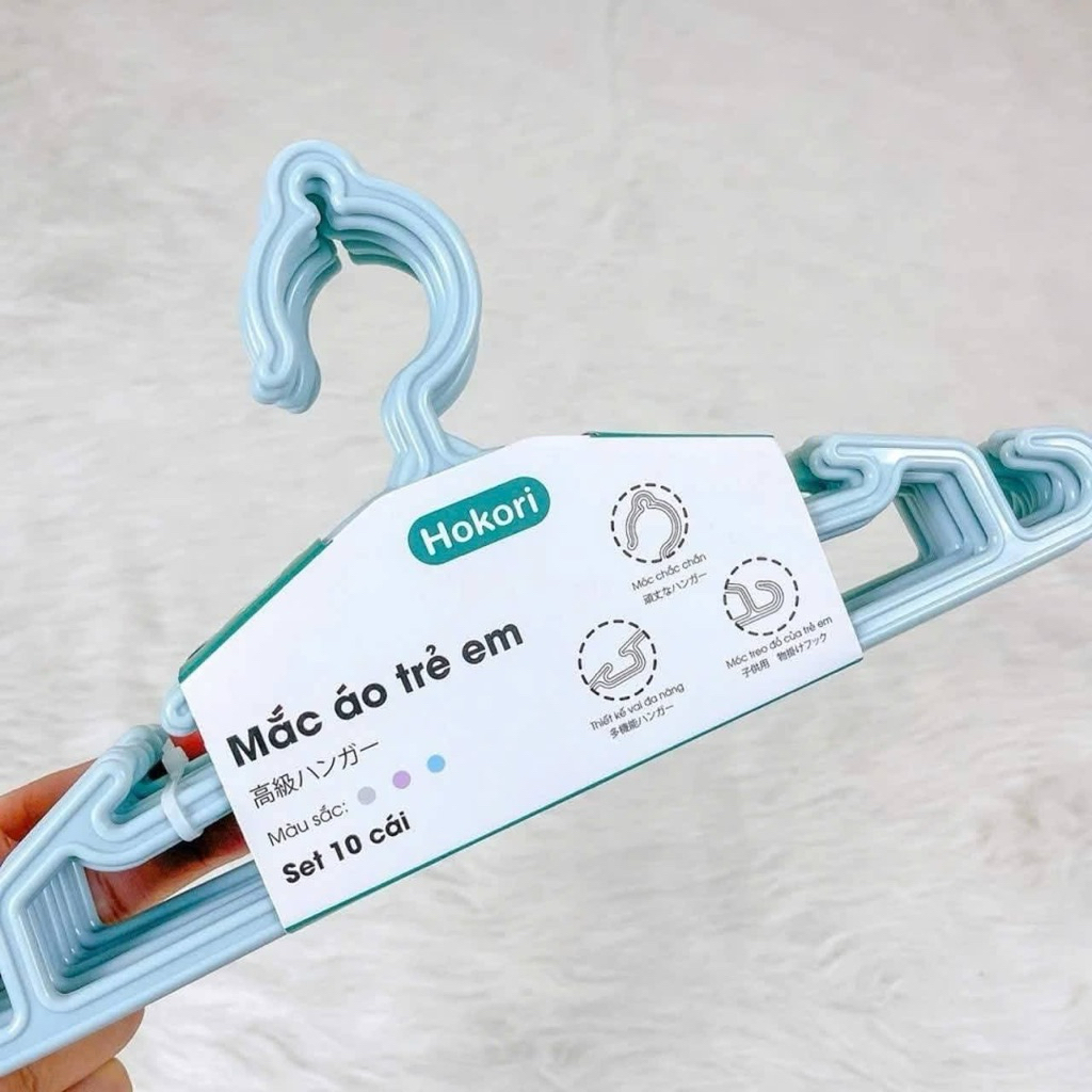 Set 2c -10 Móc treo quần áo trẻ em nhựa cao cấp