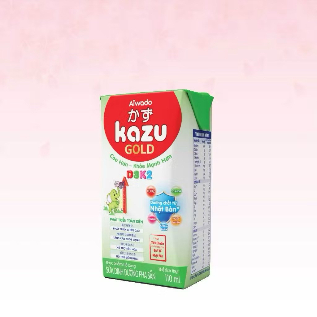 {Siêu hót} Sữa bột pha sẵn Aiwado Kazu D3K2 Gold thùng 48 hộp - giúp con CAO LỚN – KHỎE MẠNH