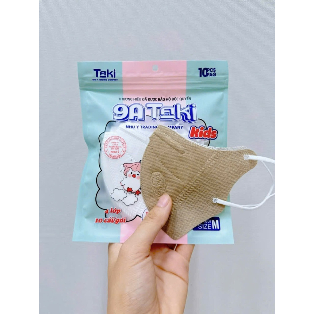 Thùng 100 Chiếc Khẩu Trang 9A Taki Cho Bé - 4 Lớp Chống Nắng -Chống Tia UV- Kháng Khuẩn Lọc Bụi Mịn