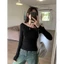 Áo Trễ Vai Tay Dài Thiết Kế Lệch Vai Ôm Sát Body Sexy Phong Cách Hàn Quốc Chất Thun Gân Dày Dặn - T803G