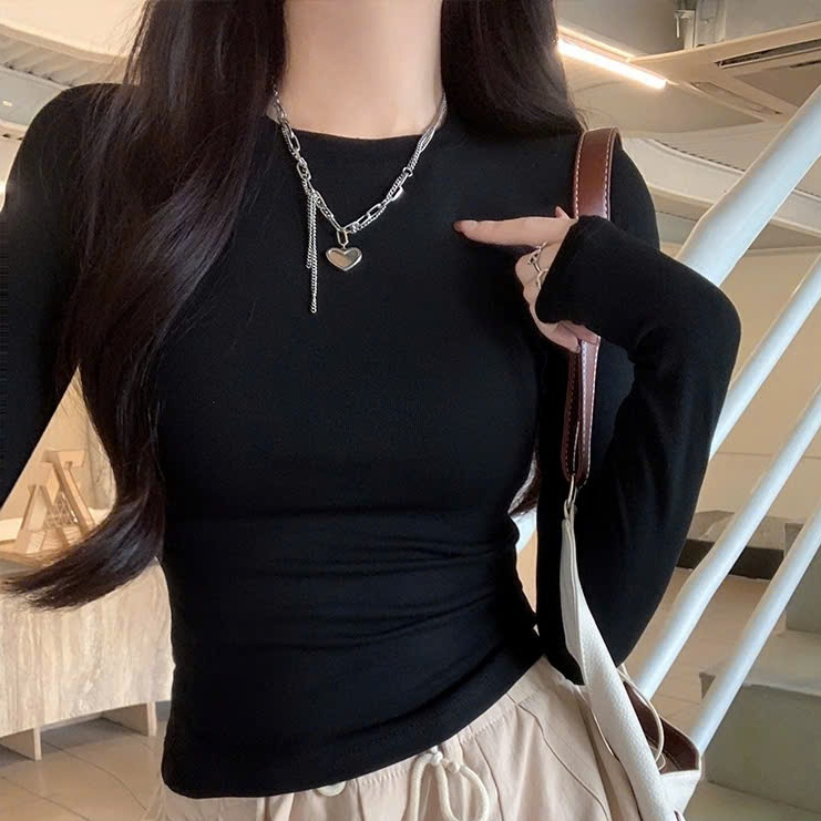 [COTTON MỊN]  Áo Thun Dài Tay Nữ Cổ Tròn RANSHI Chất Cotton Cao Cấp Mịn Đẹp Áo Thu Đông Basic Giữ Nhiệt - RA329