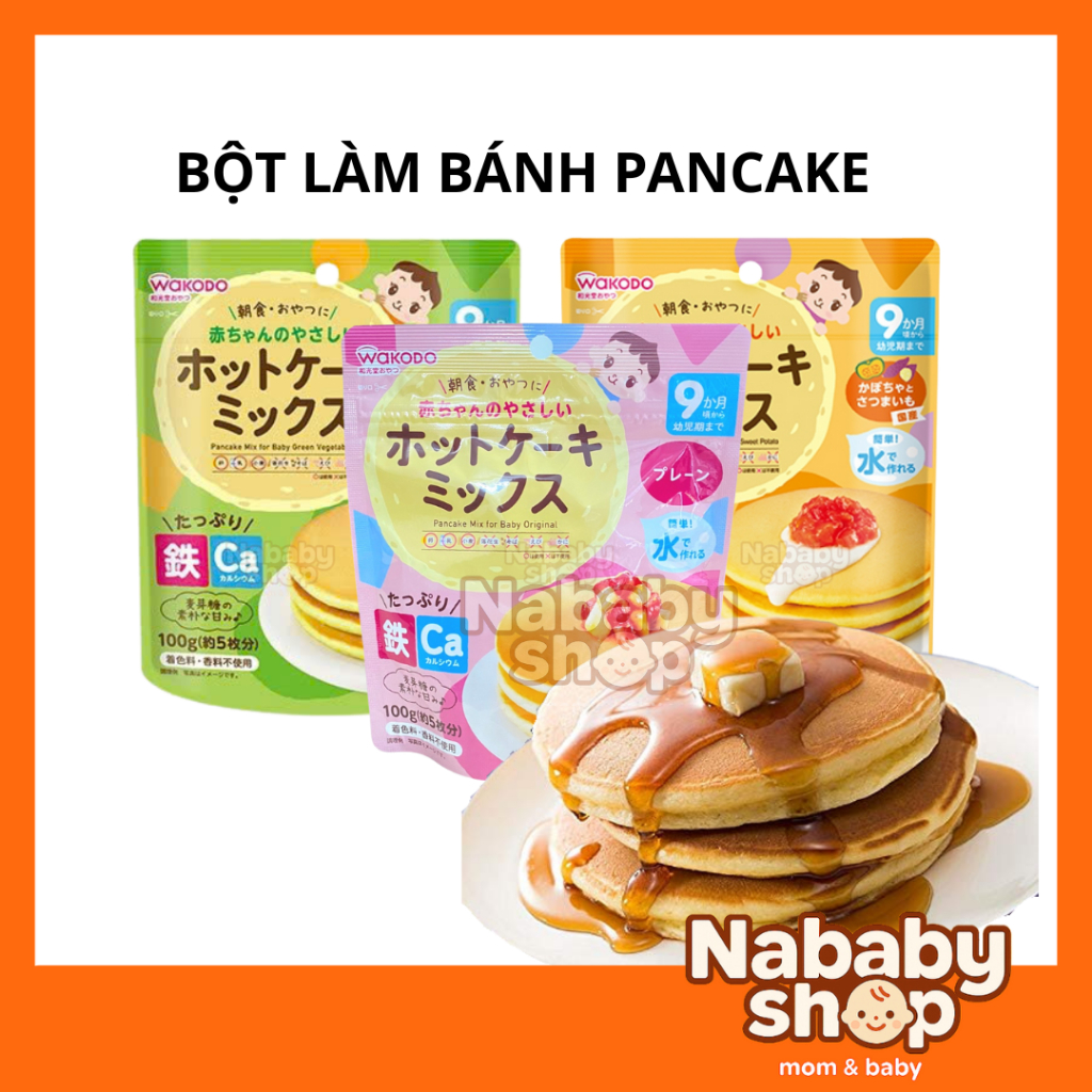 Bột làm bánh pancake (bánh rán Doremon) Wakodo 100g cho bé từ 9 tháng ...