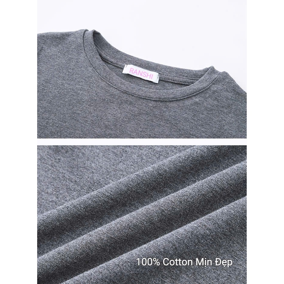 [COTTON MỊN]  Áo Thun Dài Tay Nữ Cổ Tròn RANSHI Chất Cotton Cao Cấp Mịn Đẹp Áo Thu Đông Basic Giữ Nhiệt - RA329