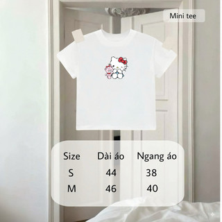 Áo Thun Nữ Mini Tee " HELLO KITTY " - Kraken Drk Hình In Dễ Thương Cotton Co dãn 4 chiều mềm mịn