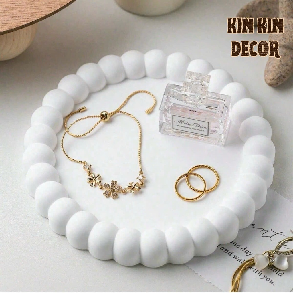 Khay thạch cao decor trang trí, đựng phụ kiện, trang sức, nến thơm, làm quà tặng KINKIN Decor | BigBuy360 - bigbuy360.vn