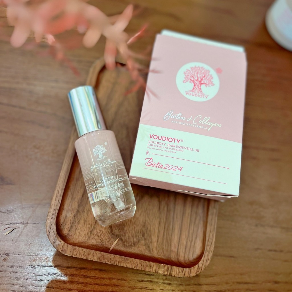Tinh dầu dưỡng tóc biotin collagen voudioty phục hồi, dưỡng tóc siêu mềm mượt - Soon Beauty