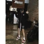 GOUNI® HOODIE DOUBLE ZIP BIG SYMBOL LOGO / BLACK