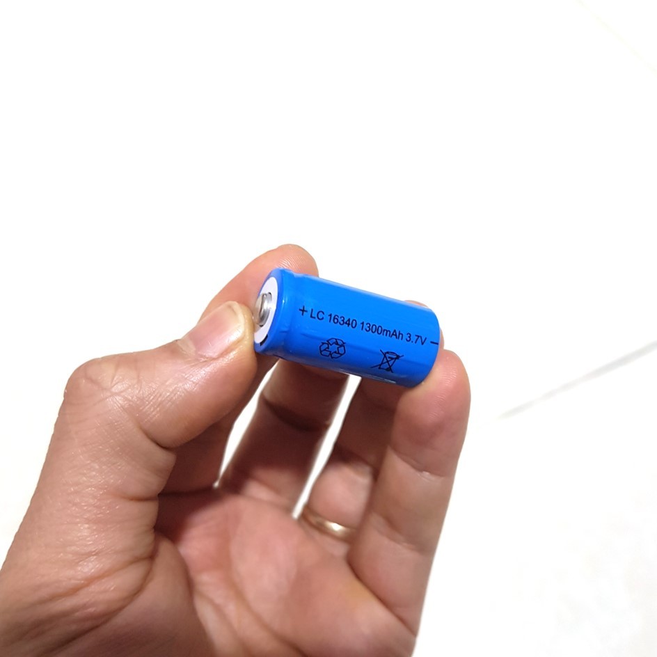 Pin Sạc Lithium ion 16340 3.7V 1300mAh Cho Đèn Laze Phi 25.4mm - Đô ...