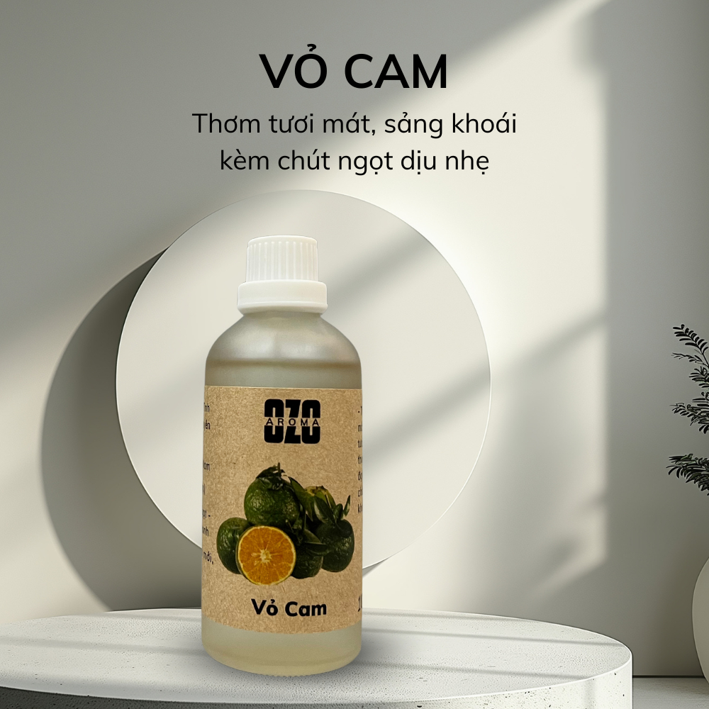 Tinh Dầu Vỏ Cam 100ml - Ozo Aroma - Nguyên Chất Hàng Việt Nam - Thơm Hăng Ngọt Tươi Mát Sảng Khoái