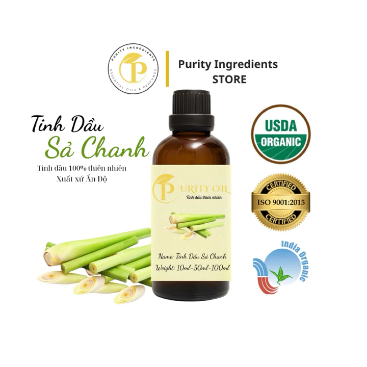 Tinh dầu Sả Chanh, tinh dầu xông phòng, tinh dầu thiên nhiên | Lemongrass Essential Oil | 100ml