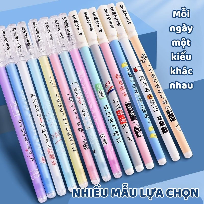 Bút Bi Gel Bấm Mực Đen, Ruột Bút Gel 0.5mm Nét Viết Đều Dành Cho Học Sinh, Sinh Viên, Văn Phòng