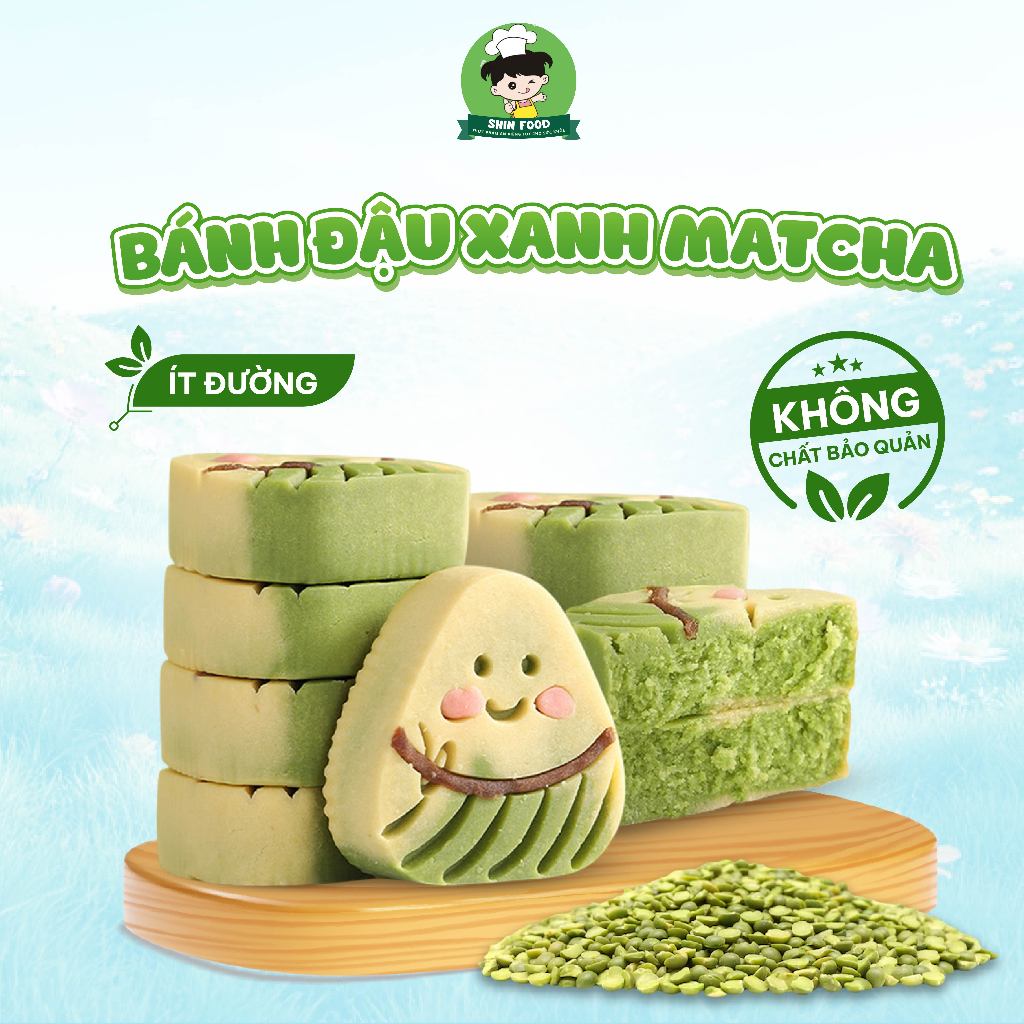 Bánh Đậu Xanh Matcha Ít Đường Shin Food Ít Calo Healthy, Bánh Hoạt Hình ...