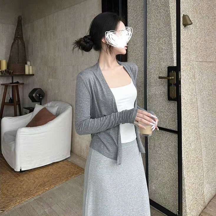 [CÓ SIZE] Áo Khoác Cardigan Mỏng Dài Tay Dáng Vừa RANSHI Thu Đông Dễ Phối Đồ Chất Thun Cotton