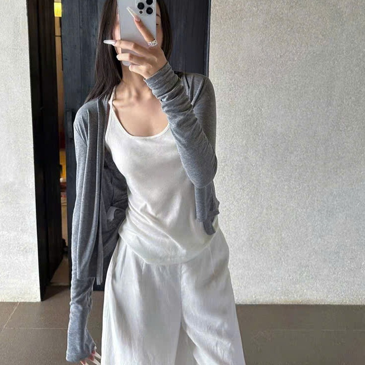 [CÓ SIZE] Áo Khoác Cardigan Mỏng Dài Tay Dáng Vừa RANSHI Thu Đông Dễ Phối Đồ Chất Thun Cotton