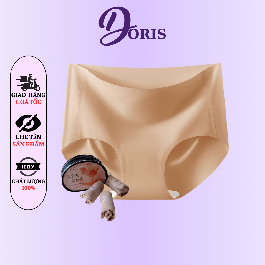 [Tặng Túi Đựng] Set Quần Lót Nữ Đúc Su Co Giãn Không Đường May Chống Lộ Viền DORIS 9858
