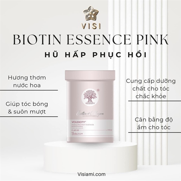 Kem hấp ủ xả tóc biotin collagen voudioty 500ml phục hồi tái sinh tóc hư tổn dưỡng tóc siêu mềm mượt