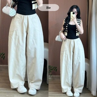 Quần harem nữ parachute pants kaki dày dặn ống rộng 2 túi dáng suông thoải mái đi học đi làm phong cách cá tính 45