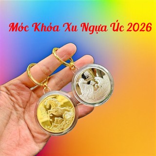 🌸BÁN CHẠY🌸 Móc Khoá Đồng Xu Hình Ngựa Vàng Bạc của Úc kỷ niệm Tết 2026 tặng quà cực chất Hot Trend 2026