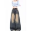Quần jeans ống rộng, Quần bò ống rộng gân lưng cao bụi vàng Hot Hack dáng LN12