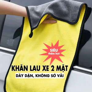 Khăn lau xe 2 mặt cho ô tô, xe máy PICAUTO, chất liệu nỉ san hô cao cấp, chống xước, thấm hút NT20
