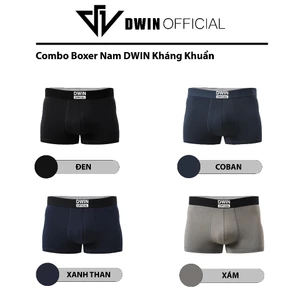 Combo 3 quần lót nam in nổi DWIN sịp đùi kháng khuẩn cao cấp boxer vải thun lạnh co dãn 4 chiều 2.0 SP04A