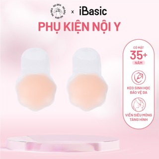 Miếng dán ngực silicone iBasic dính chắc có tai nâng đỡ vòng 1 sử dụng nhiều lần PK091-1