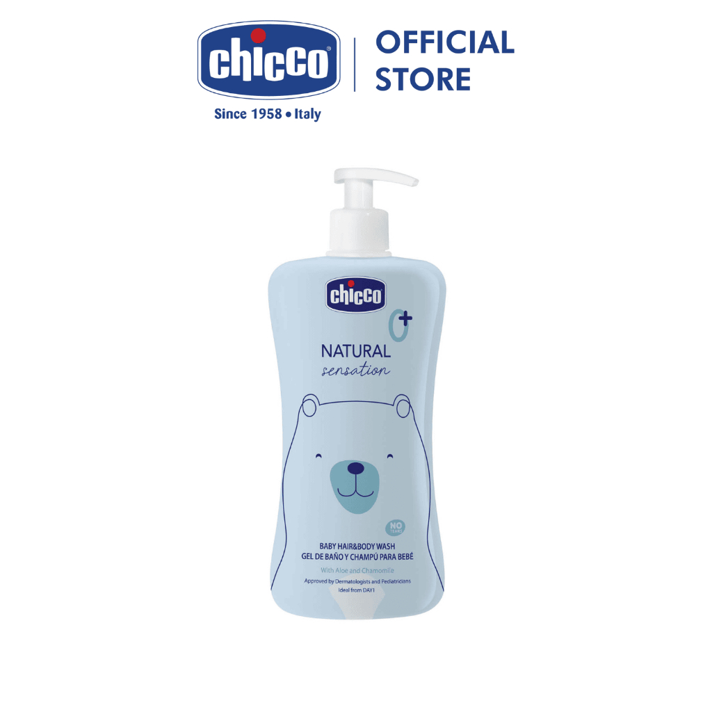 Sữa tắm gội chiết xuất Lô hội & Cúc la mã  Chicco Natural Sensation 0M+ 200ml/500ml