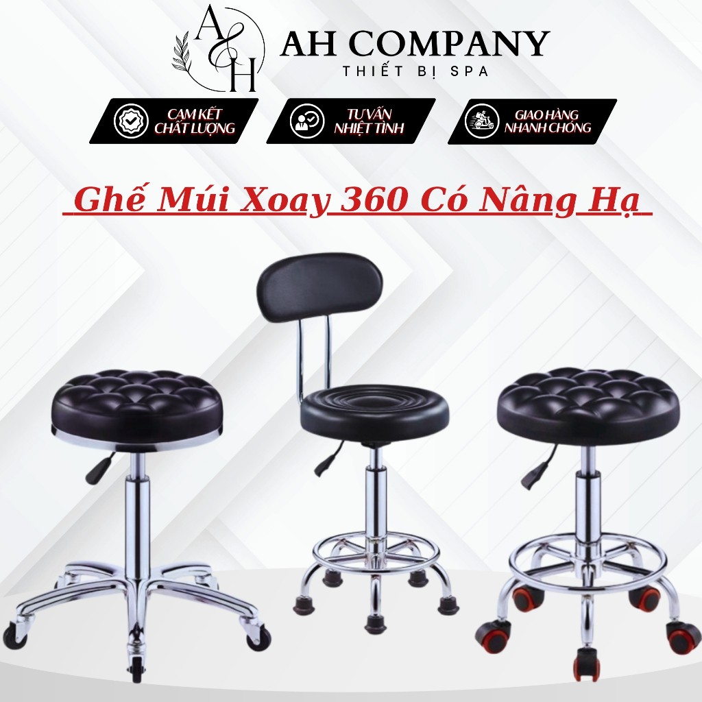 Ghế Xoay Nâng Hạ Có Múi, Sử Dụng Trong Spa, Phun Xăm, Chất Da Loại Tốt, Độ Bền Cao, Sử Dụng Tiện Lợi
