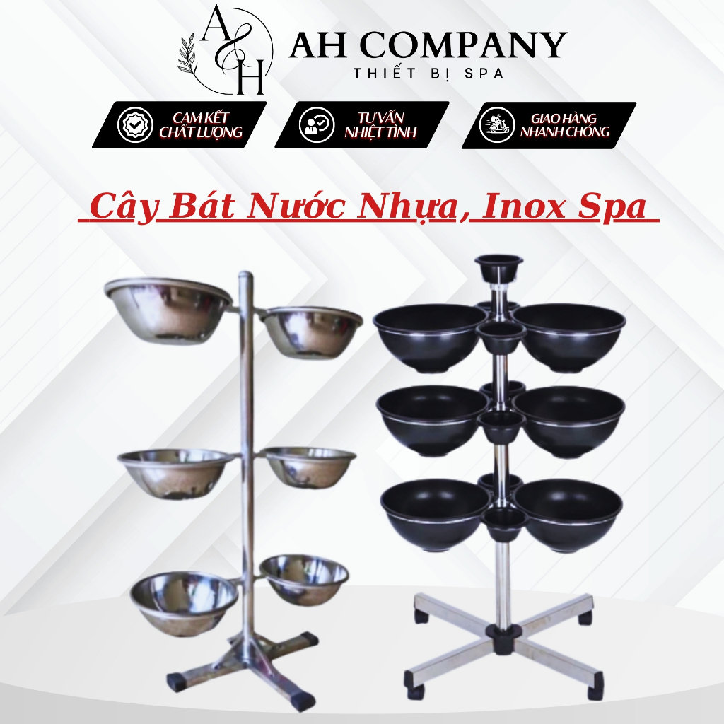Cây Bát Nước Inox, Cây Bát Nước Nhựa Đen, Thiết Kế Hiện Đại Sử Dụng Tiện Lợi Chuyên Dùng Cho Spa, Thẩm Mỹ Viện