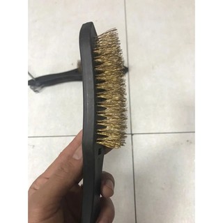 Bản Chải Sắt Cán Thẳng Loại To Sợi Vàng Cọ Gỉ Sét Đánh Chà Vỉ Nướng