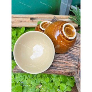 Bộ 10 Chén Ăn Cơm Vẽ Hoa Xưa/Dây Lá/Tráng Men Đẹp 12cm - Gốm Xưa Lái Thiêu Cho Người Hoài Niệm